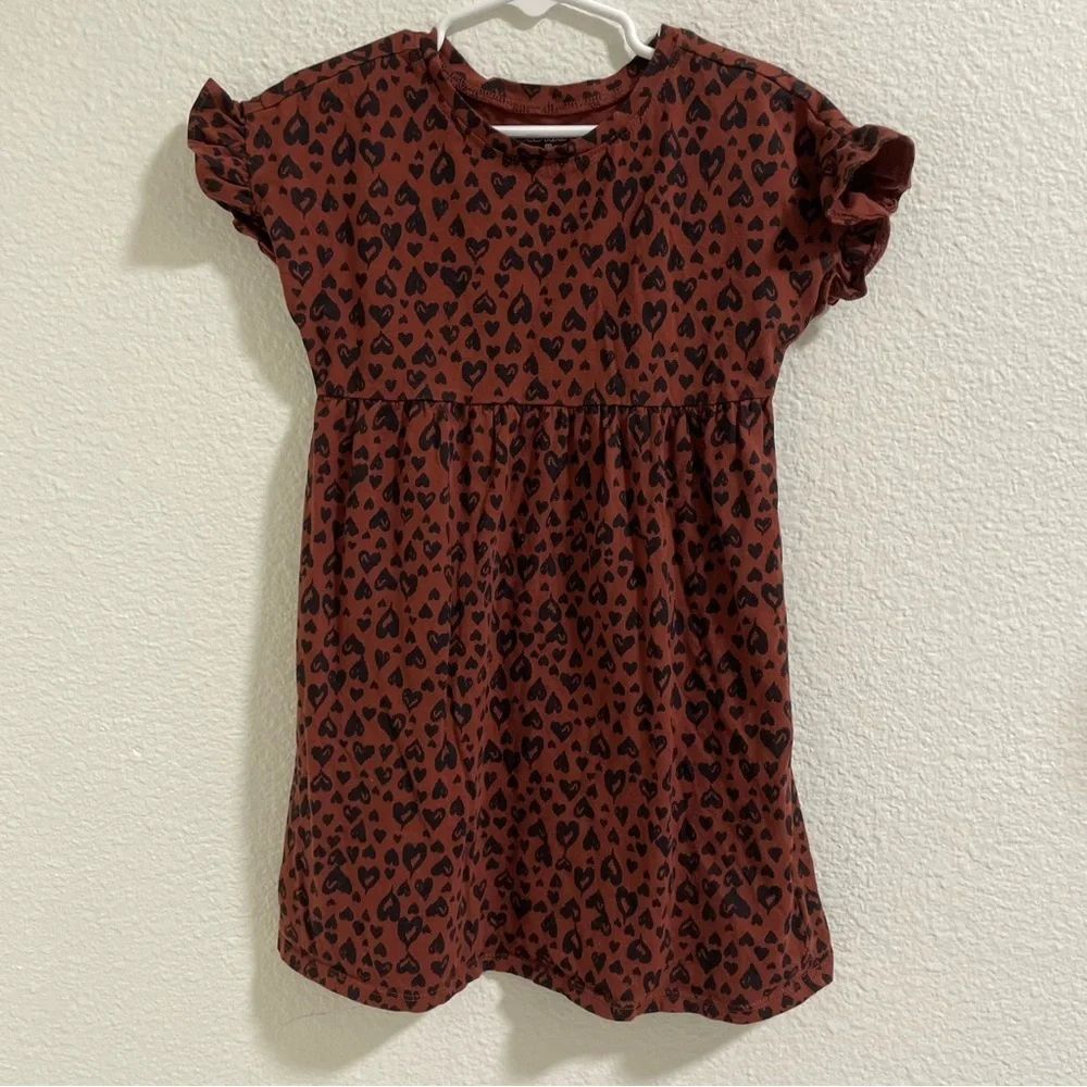 Old Navy Brown and Black Flutter Sleeve Sundress