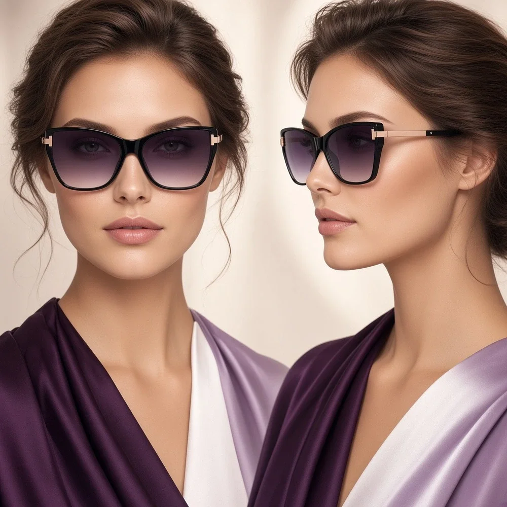 Cat‎ Eye Sunglasses Women Black Gold Designer Fashion Shades Beach Street Wear