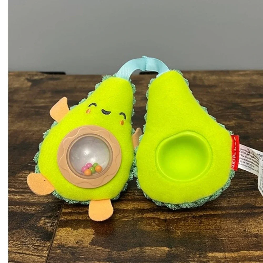 Skip Hop Green Avocado Hanging Rattle Plush