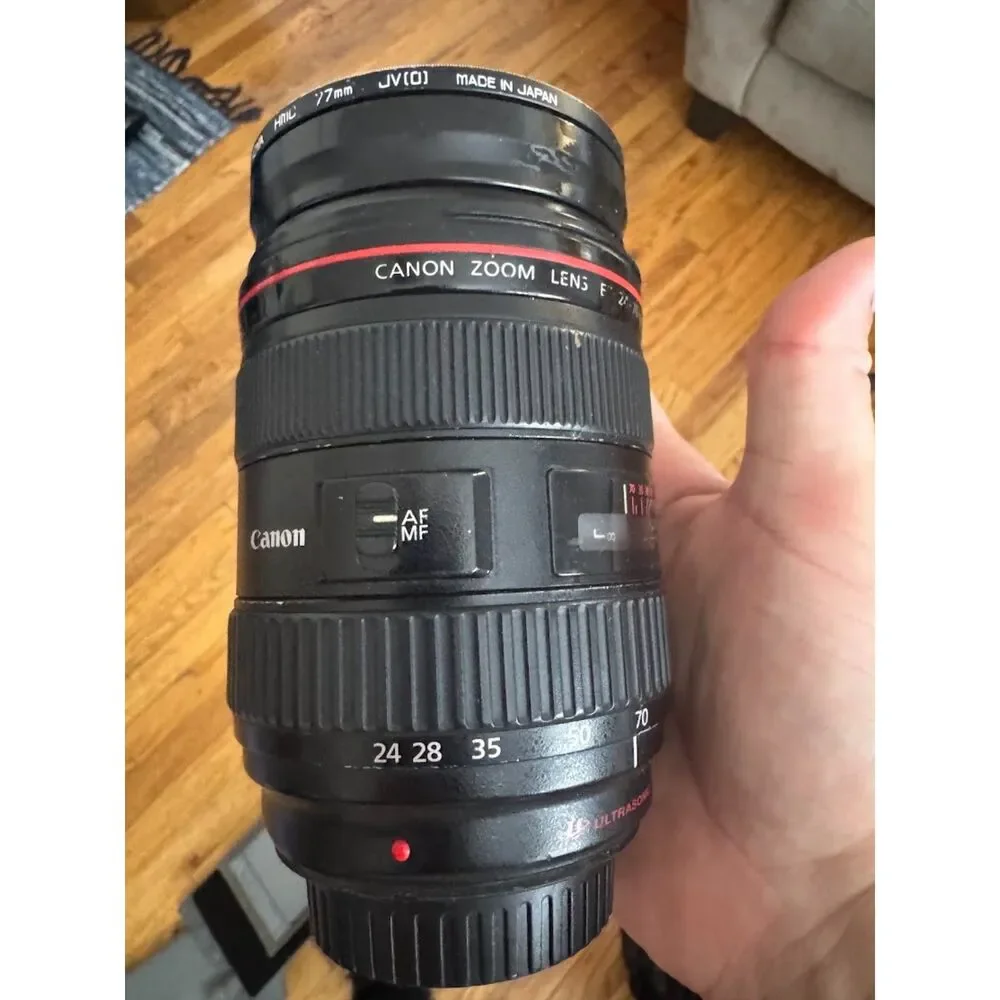 Canon Zoom Camera Lens EF 24-70mm 1:2.8 L USM For Parts and Repair Only As-Is