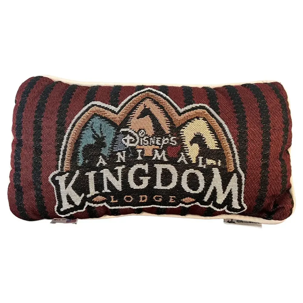 RARE! Animal Kingdom Lodge Decorative Pillow, Made in USA, Disney World, VINTAGE