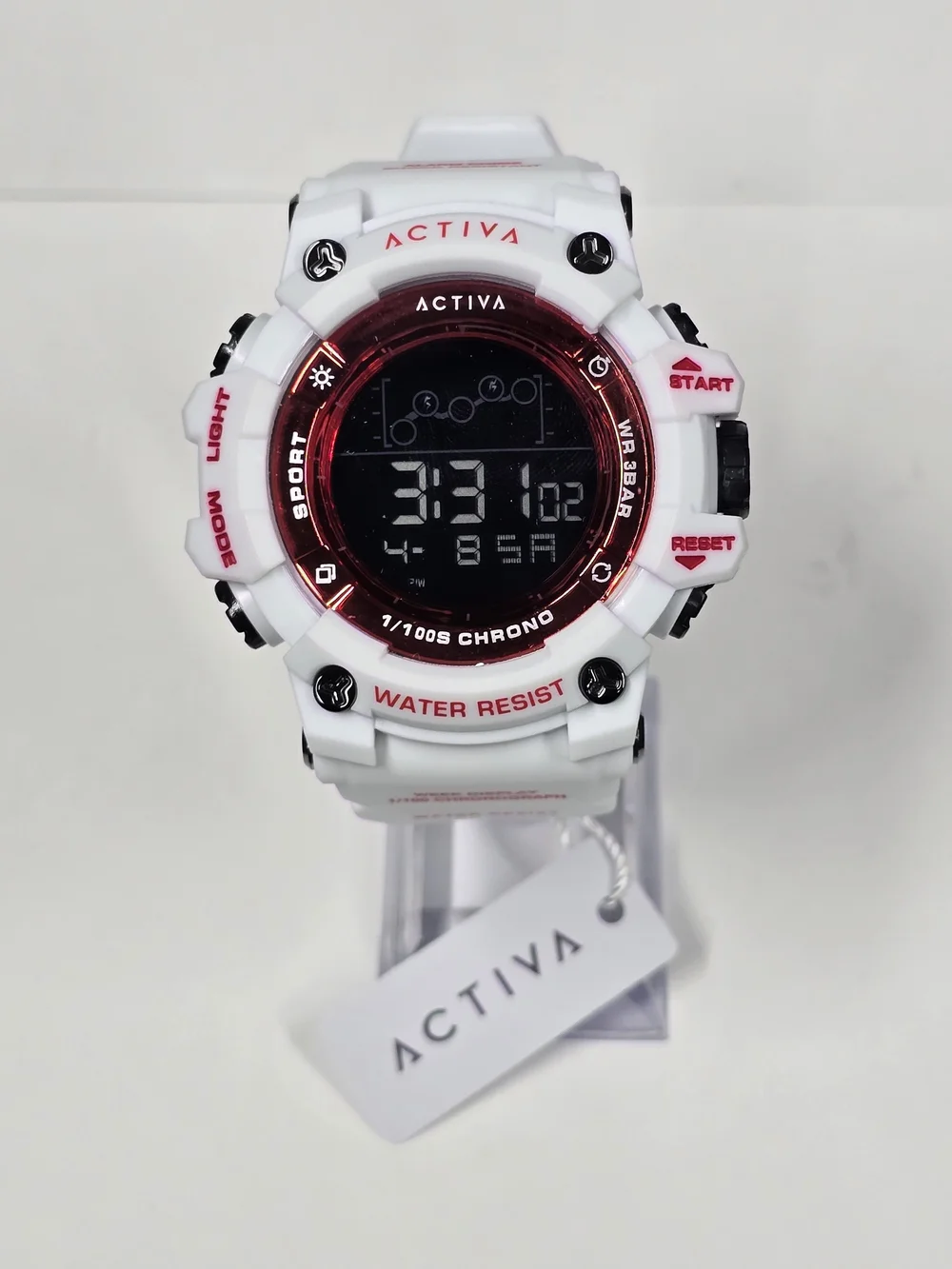 Activa Summit X Invicta Unisex Digital Watch 50mm. White/Red (ACW8082-016)