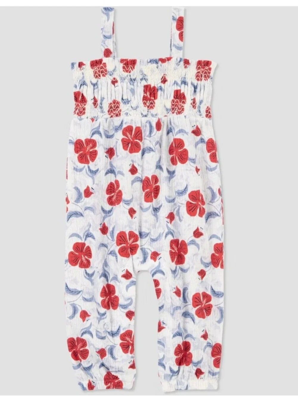 Carter's Just One You Baby Girls' Floral Jumpsuit - White/Red 18M