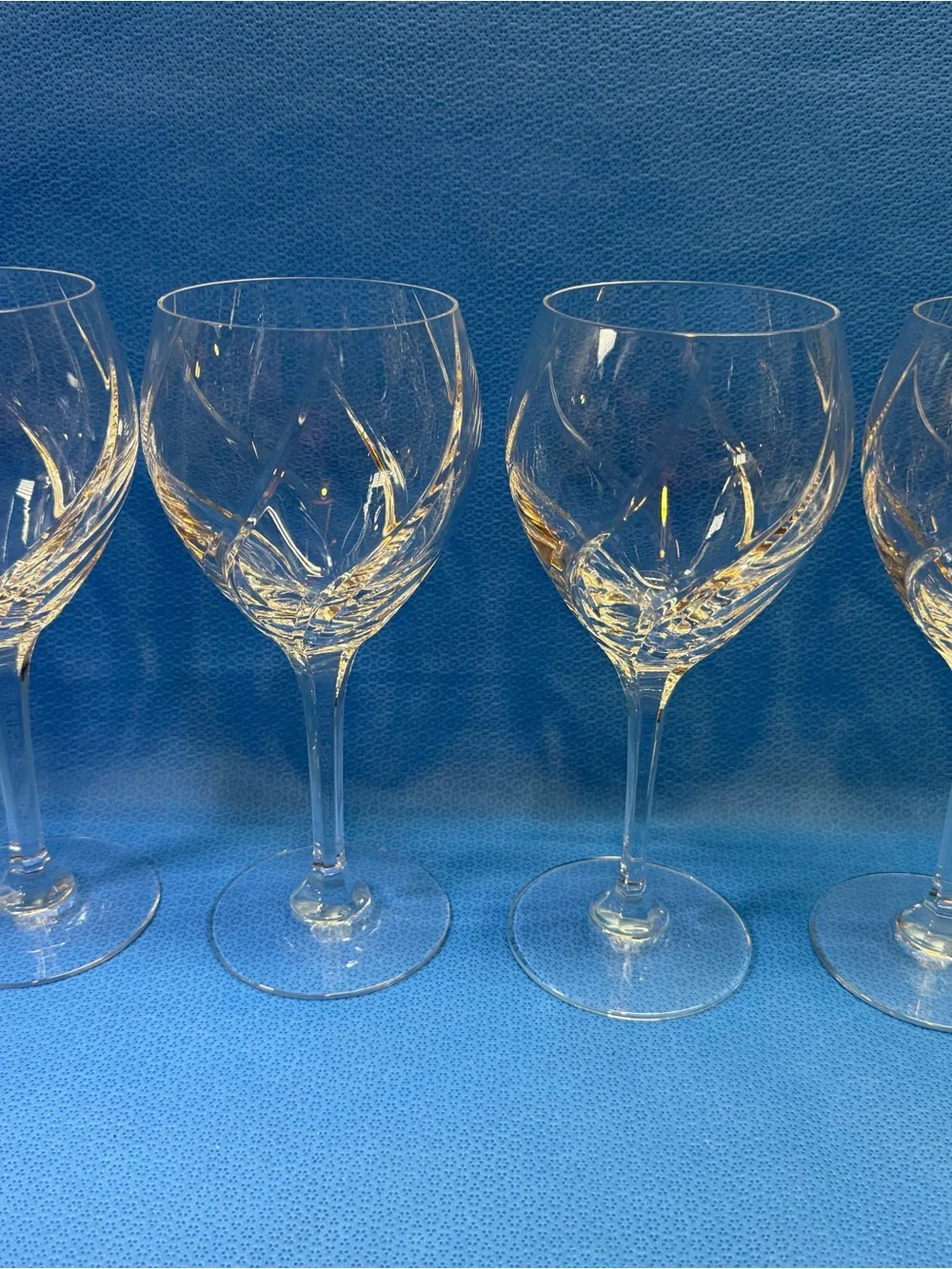 Set of Four Mikasa Olympus Magnum Goblets Crystal Red Wine Glasses or Water.