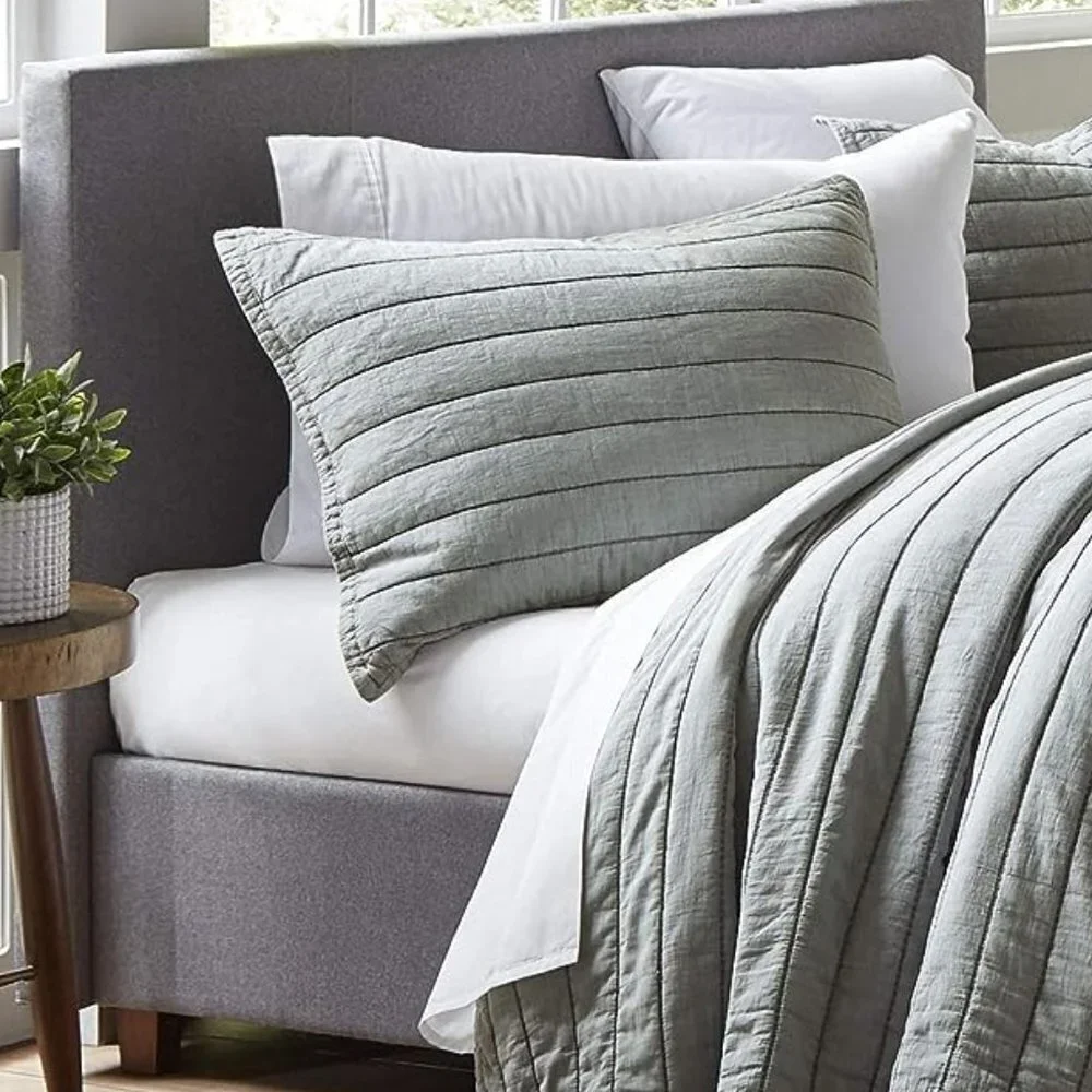 ELLEN DEGENERES Quilted European Pillow Sham - Marmont Chambray 1-PC 26x26 NWT