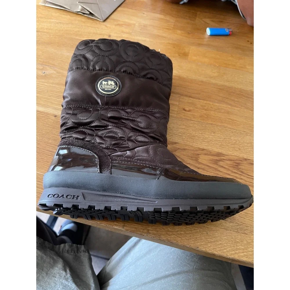 Coach boots brown outside
