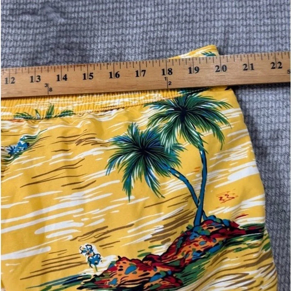 Polo Ralph Lauren Yellow Leopard Palm Tree Print Swim Trunks XXL Mens Cargo 40X8