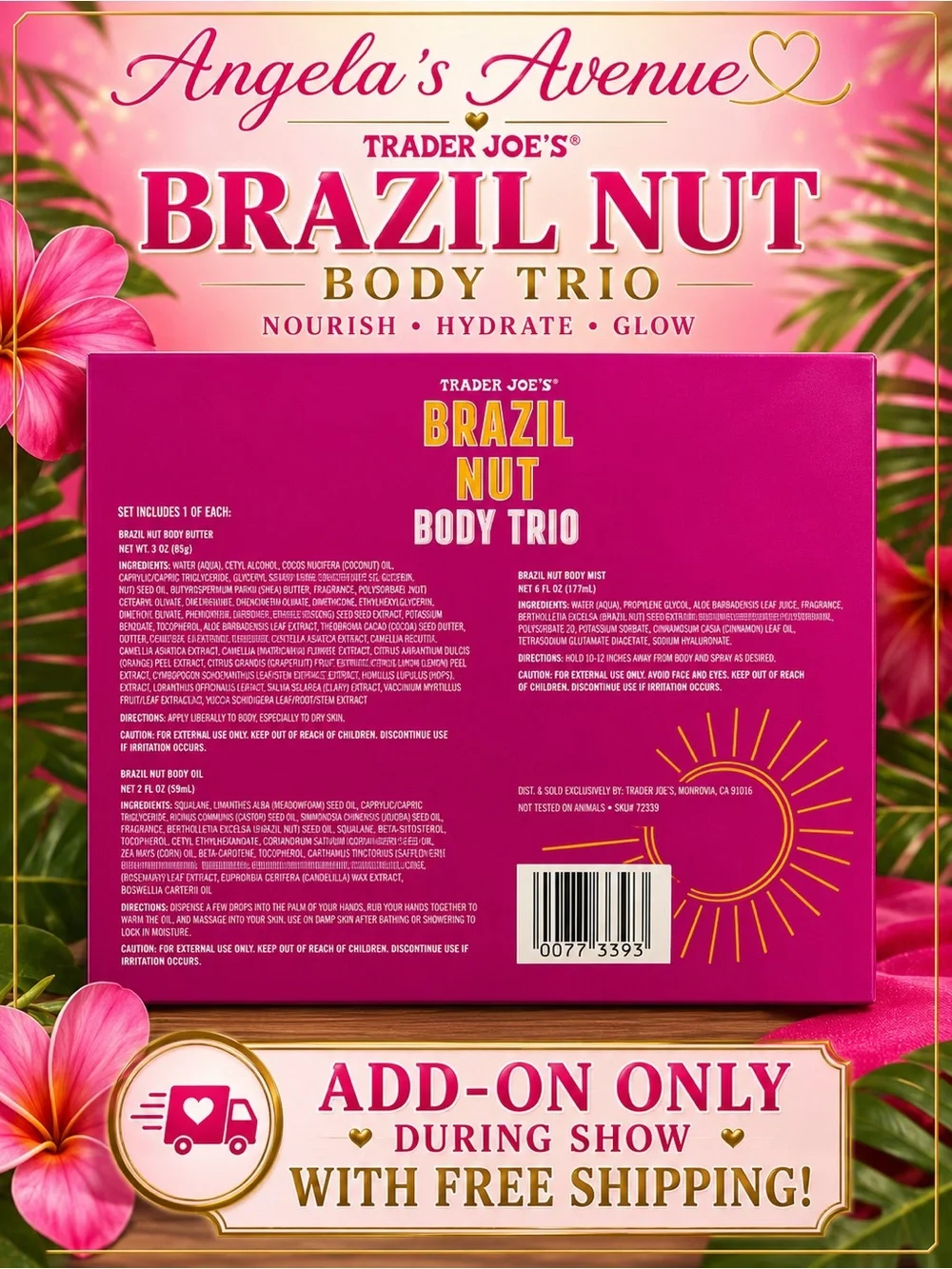 𝐀𝐃𝐃-𝐎𝐍 𝐎𝐍𝐋𝐘 𝐃𝐮𝐫𝐢𝐧𝐠 𝐒𝐡𝐨𝐰 Trader Joe's Brazil Nut Body Trio - 𝐅𝐑𝐄𝐄 𝐒𝐇𝐈𝐏𝐏𝐈𝐍𝐆