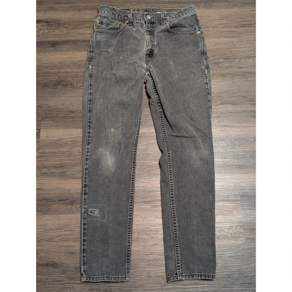 VTG Levis 512 Slim Fit Tapered Leg Jeans Mens 34x32 Faded Black Made in USA READ
