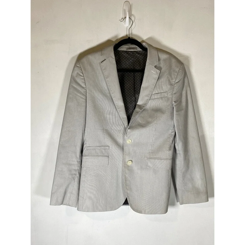 Express‎ 36P Gray Pinstripe Two Button Sport Coat Blazer Career Preppy