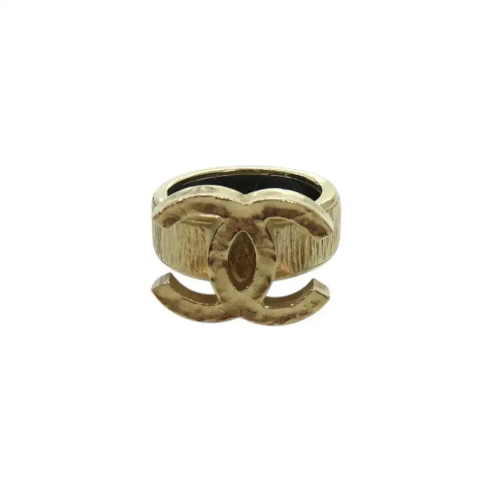 CHANEL Black Logo Ring
