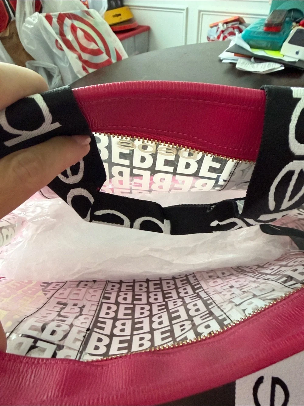 bebe clear tote