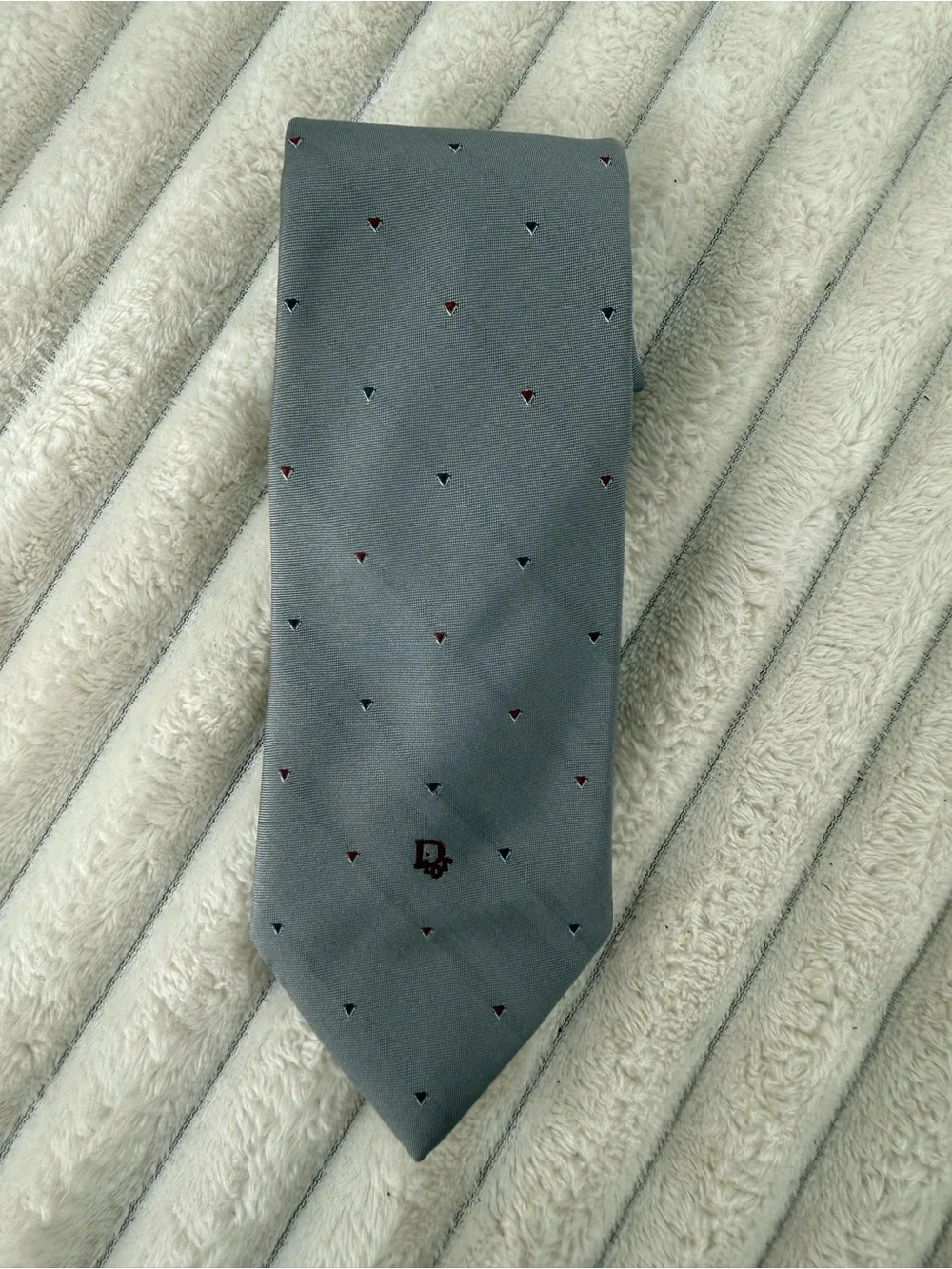 Vintage Christian Dior Monsier Gray Men's Tie with Subtle Pattern