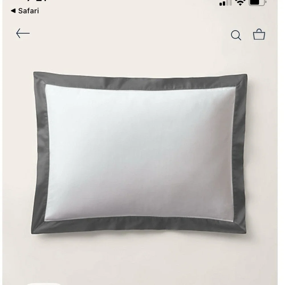 NEW Ralph Lauren Home Organic Cotton Sateen Border Sham‎ Graphite King
