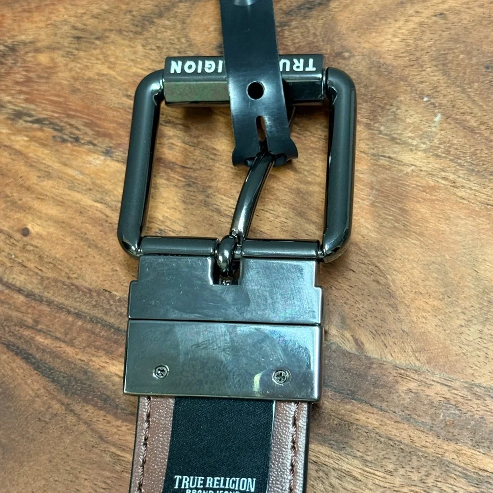 True Religion Black and Brown Men's Belt  sz 36‎