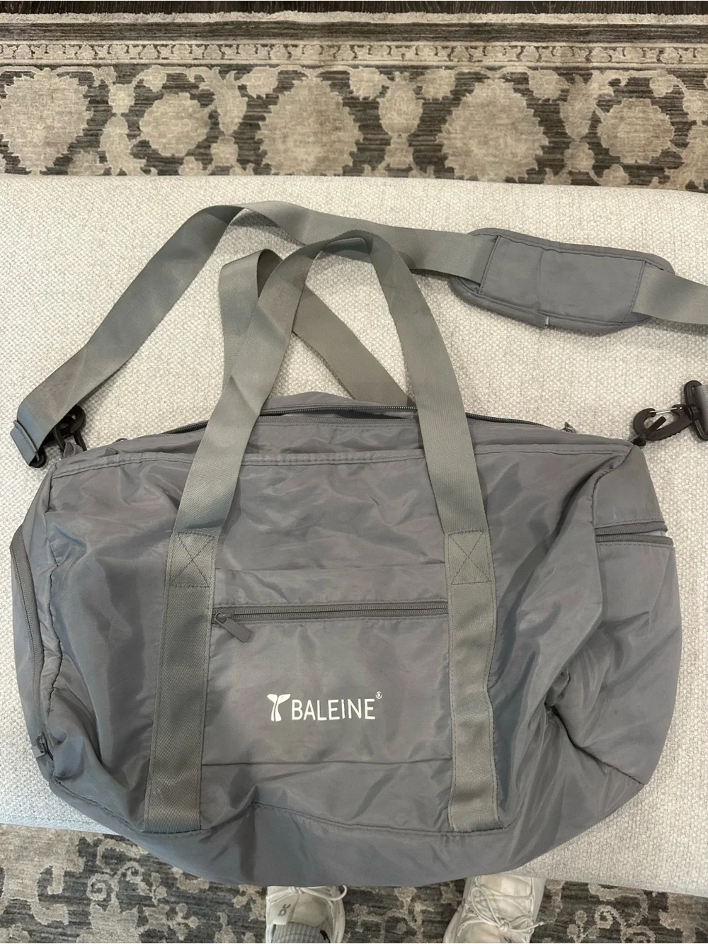 Gray Men's Duffel Bag - Lightweight Travel & Gym Bag