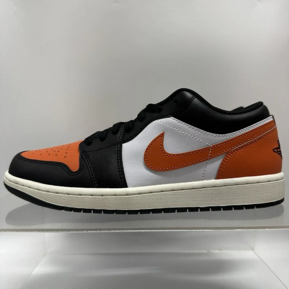 NEW Air Jordan 1 Low Shattered Backboard Black Orange 553558-081 Men's Size 10