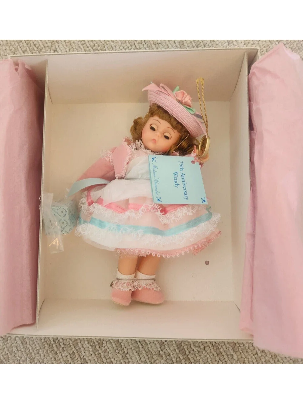 Madame Alexander 75th Anniversary Wendy Doll NIB #22420 Pink Dress Colletable