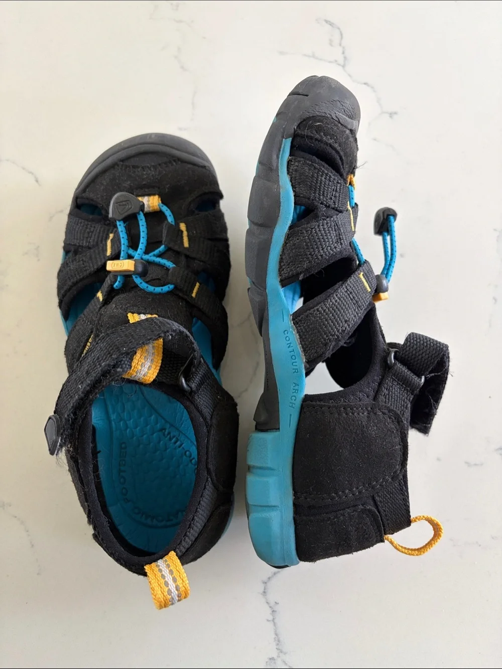 Kids Keen Black and Blue Outdoor Sandals