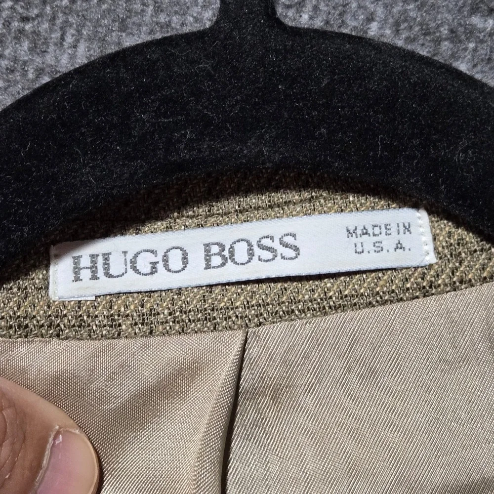 Boss Hugo‎ Boss Corleone Men Size 40S Linen Two Button Sport Coat Windowpane