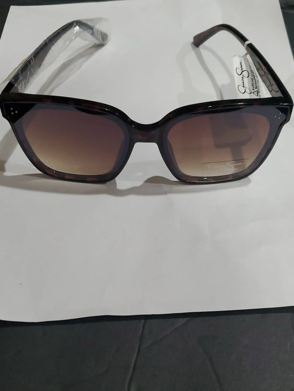 Jessica Simpson J6128 black studded temples Retro style‎ square Sunglasses new