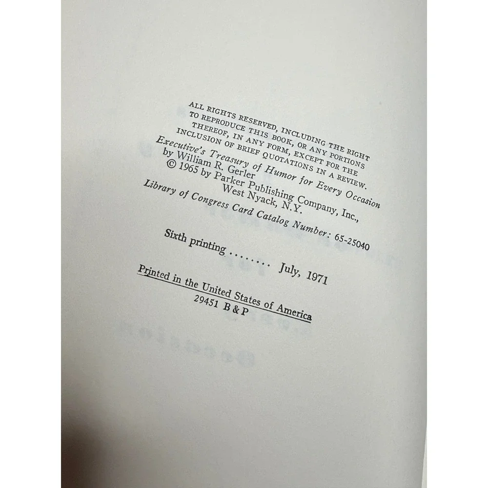 Parker Publishing Company executive treasury