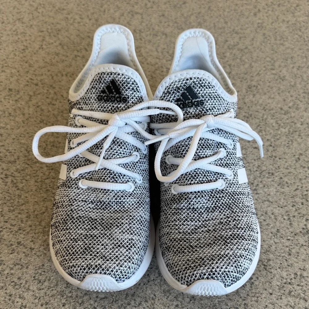 Adidas Women's Cloudfoam Plus Gray and White Sneakers