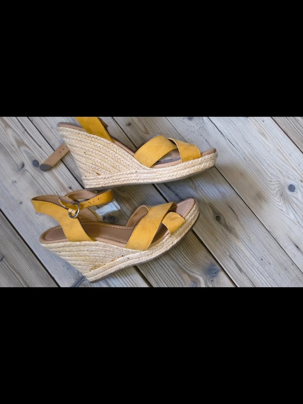 Yellow Espadrille Wedge Sandals - Women's Summer Heels
