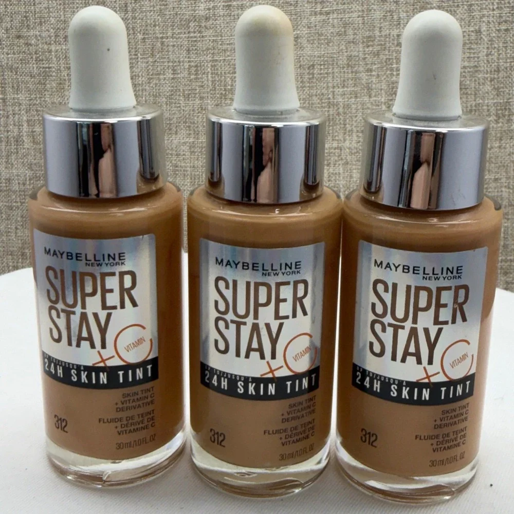 Maybelline Super Stay 24H Skin Tint Vitamin C Foundation Shade 312 30ml Lot of 3