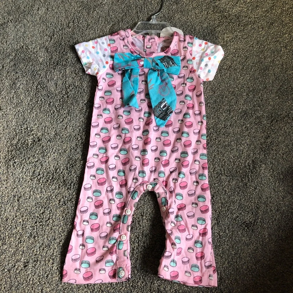 Jelly the Pug Macaroon & Polka Dot Jumpsuit