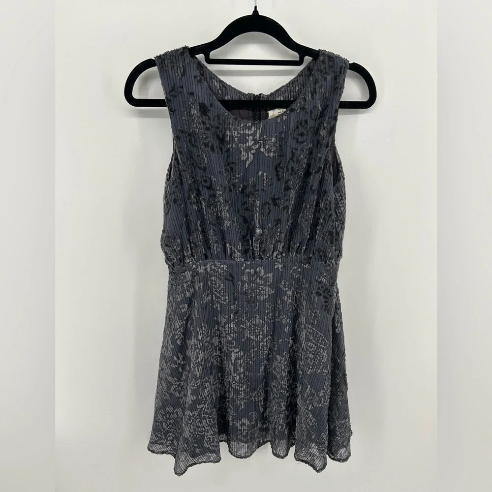Free People gray sparkly velvet & sheer dress