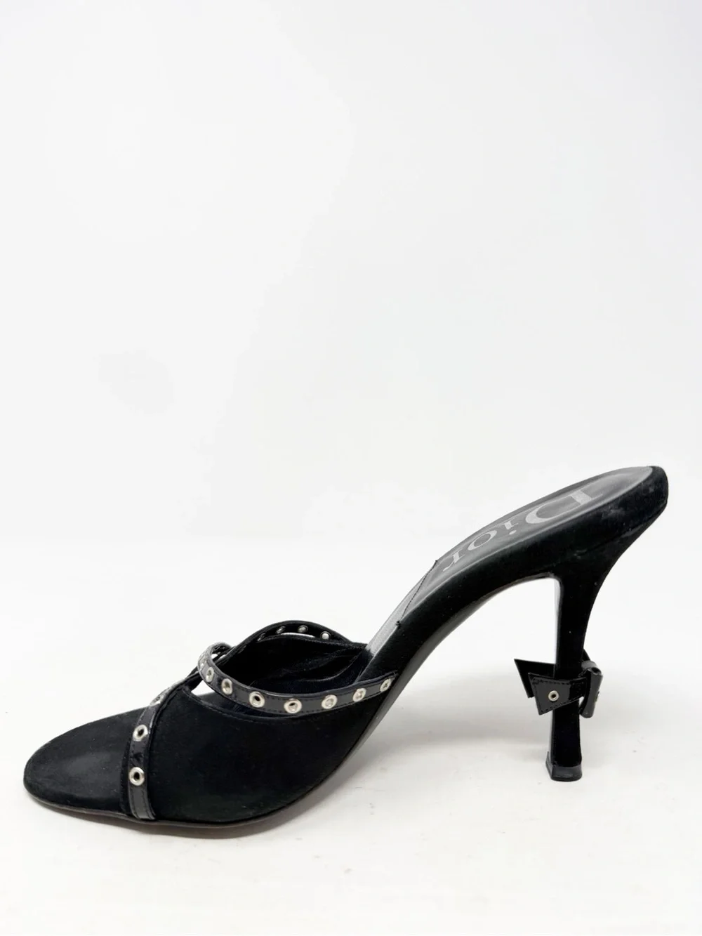 Vintage Christian Dior John Galliano Bondage Black Sandal Mules Size EU 38.5