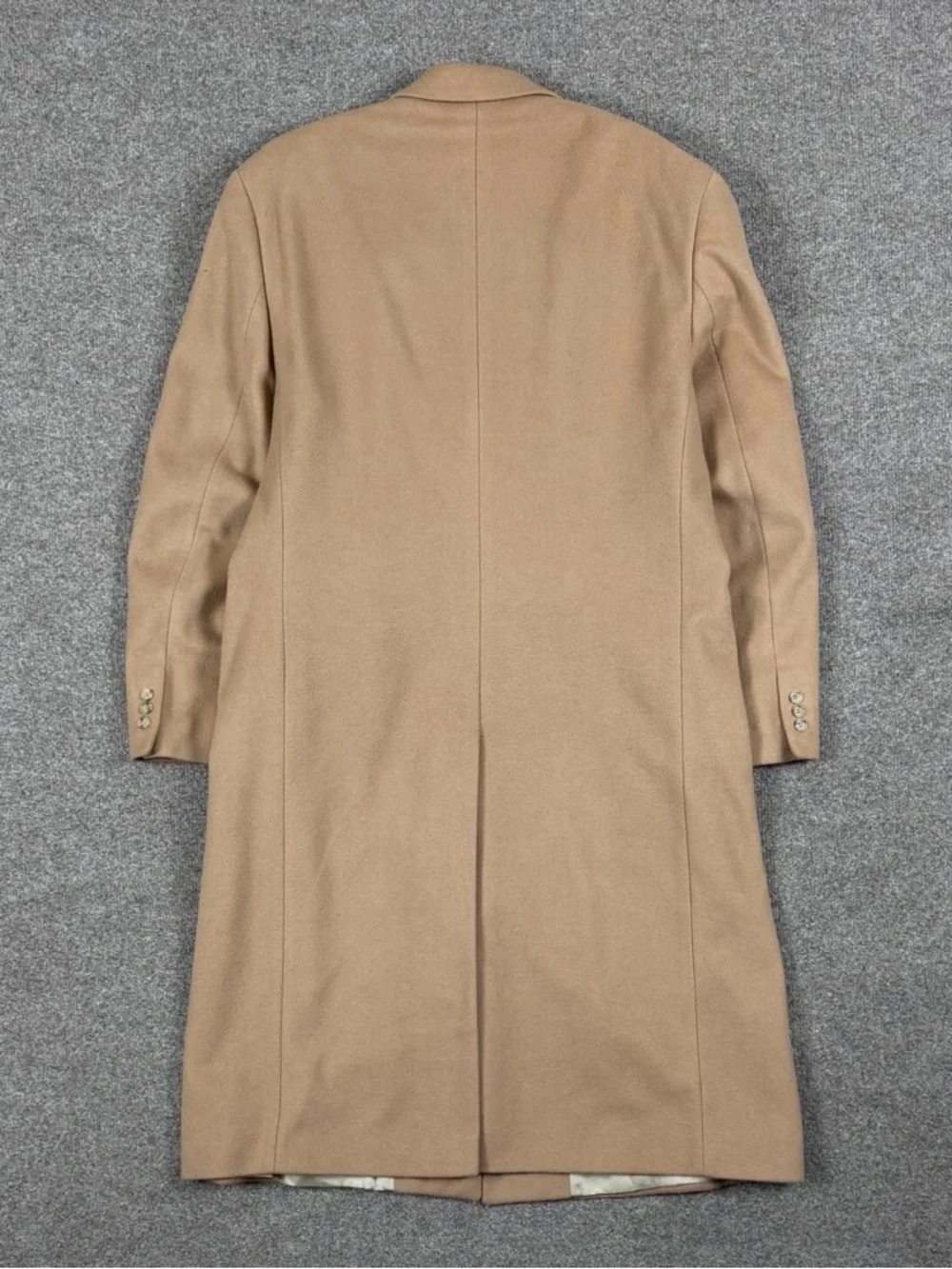 Vintage Camel Tan Long Single Breasted Wool Overcoat Men’s 42 Large Winter‎ Coat