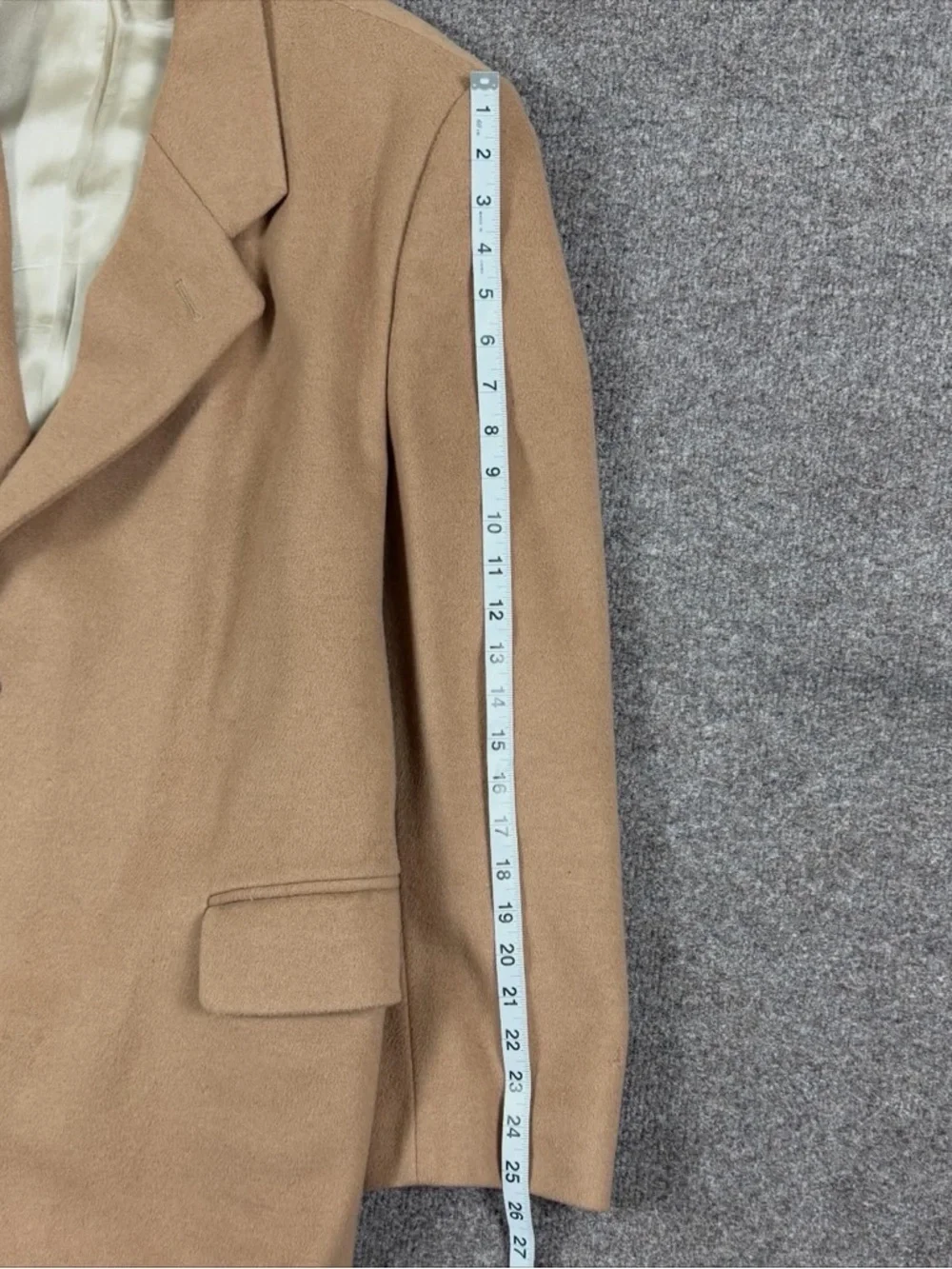 Vintage Camel Tan Long Single Breasted Wool Overcoat Men’s 42 Large Winter‎ Coat