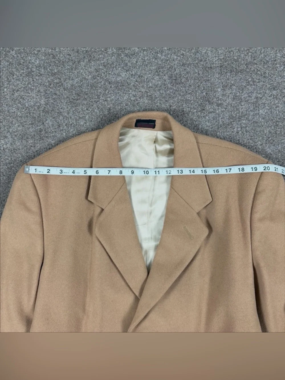 Vintage Camel Tan Long Single Breasted Wool Overcoat Men’s 42 Large Winter‎ Coat