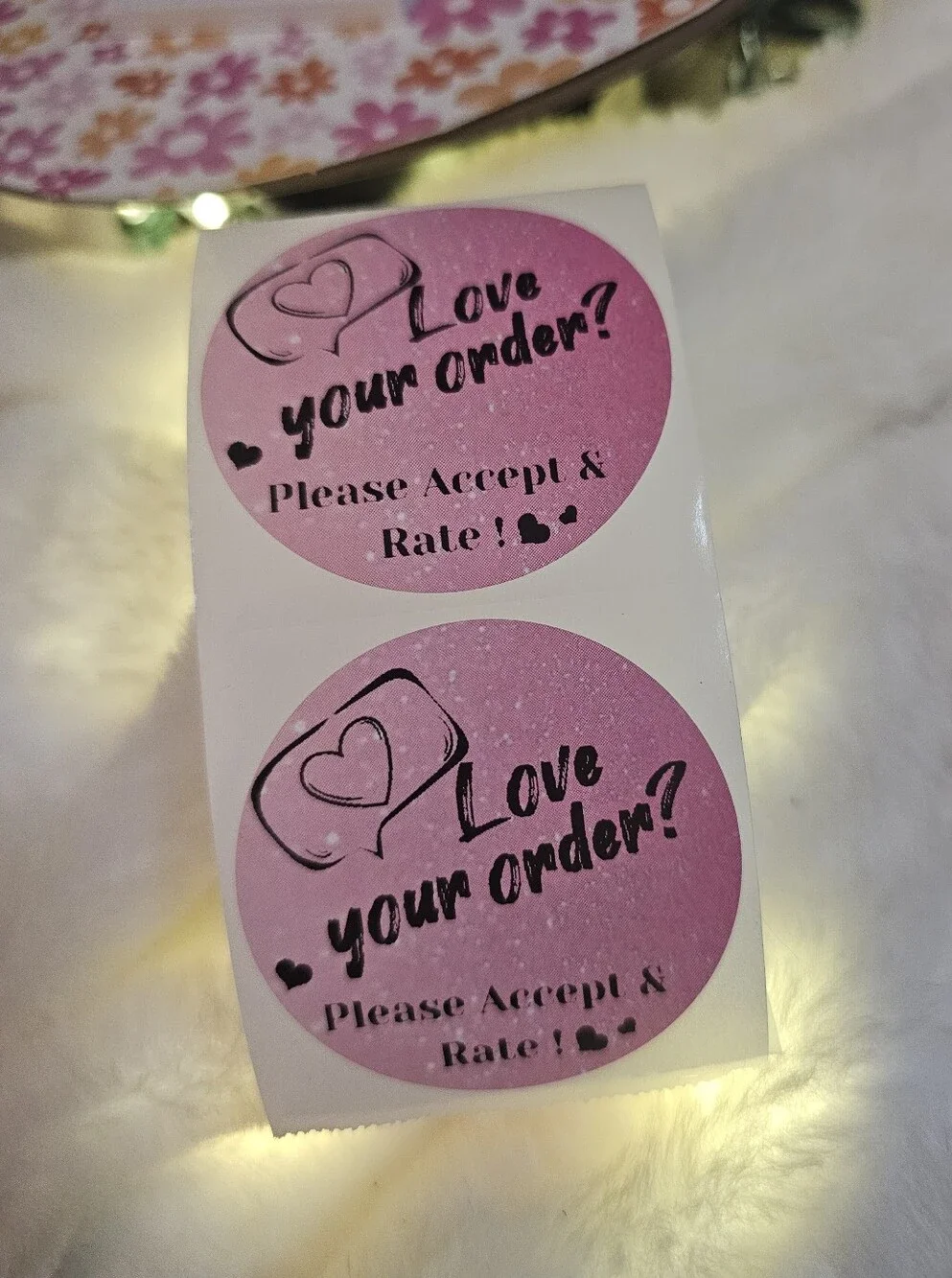 30 Count Stickers Love Your Order Pink