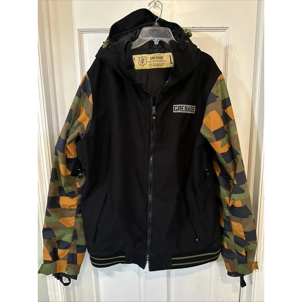 Grenade Fatigue Project Snowboarding Jacket Camo Sleeves Vintage Rare Sz XL