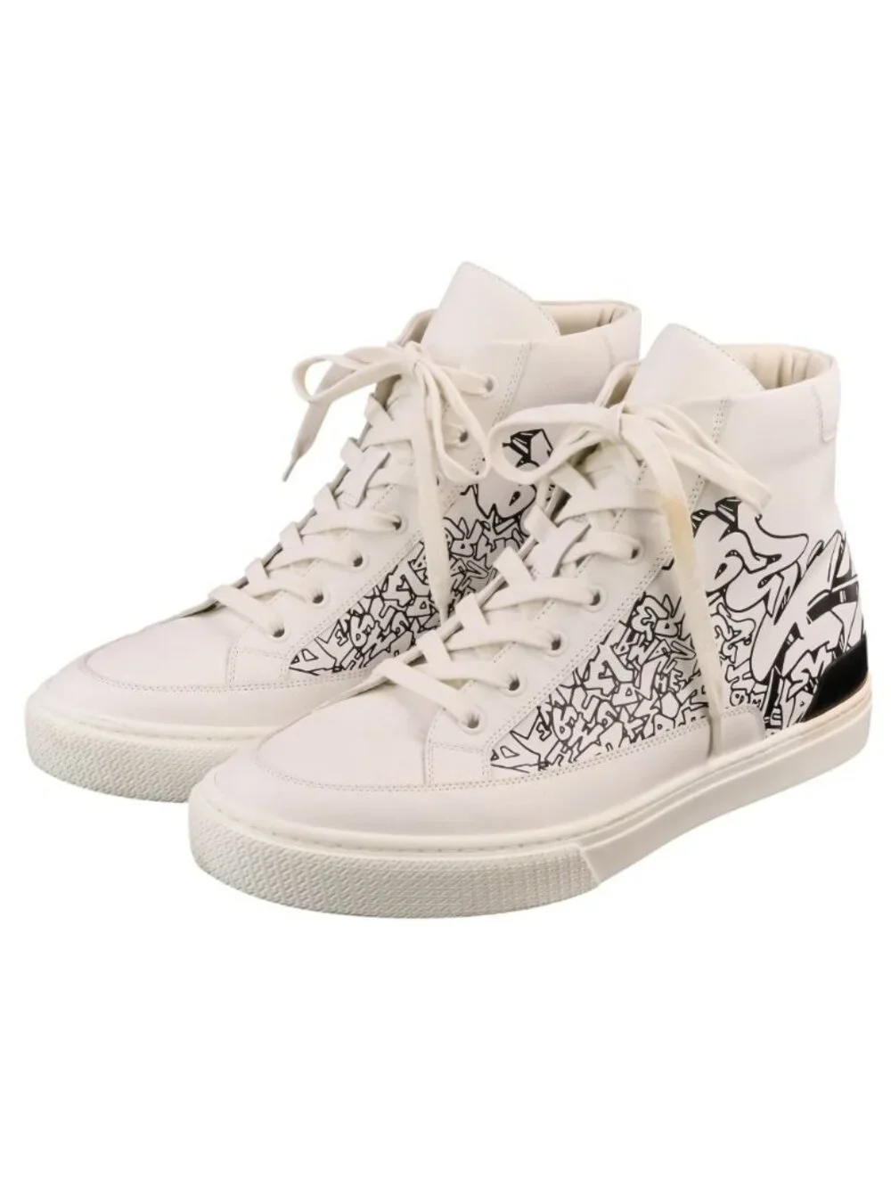 Hermes District Leather High Cut Sneakers White