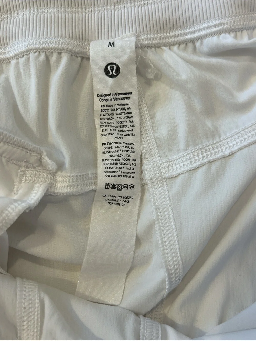 lululemon athletica lightweight white
