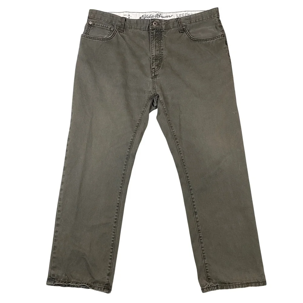 Eddie Bauer Legendwash Straight Fit Cotton Pants Mens 40 Gray Specially Dyed