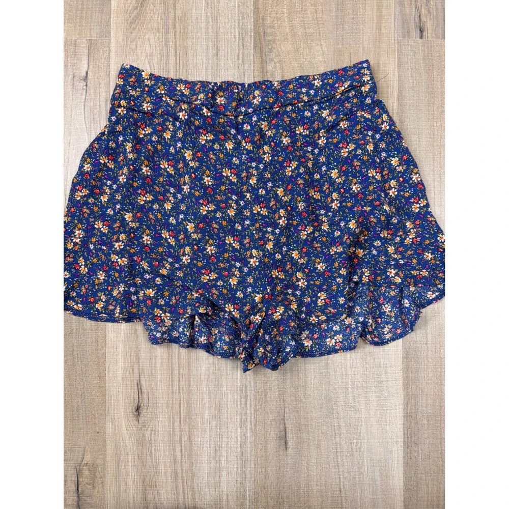 American Eagle Navy Floral Ruffle Skort Womens Small‎ Ditsy Boho Viscose 1906