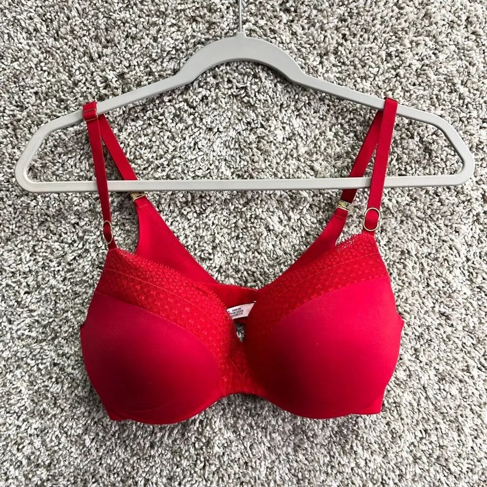 Victoria’s Secret Bra‎ Women’s 34D Incredible Red Lined Demi