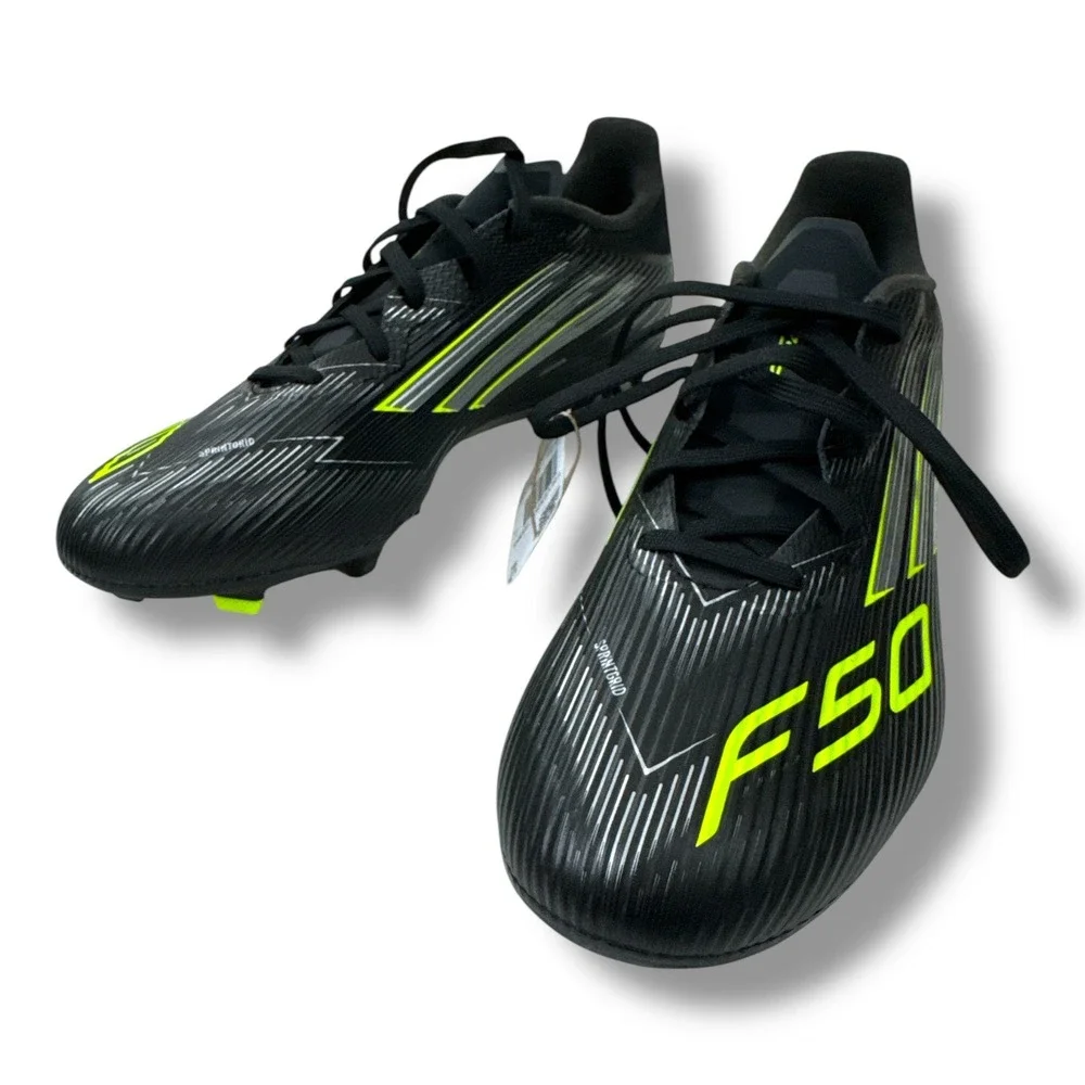 Adidas F50 League FG/MG Soccer Cleats Black Lucid Lemon JI0007 Mens 12/Wm 13 NIB