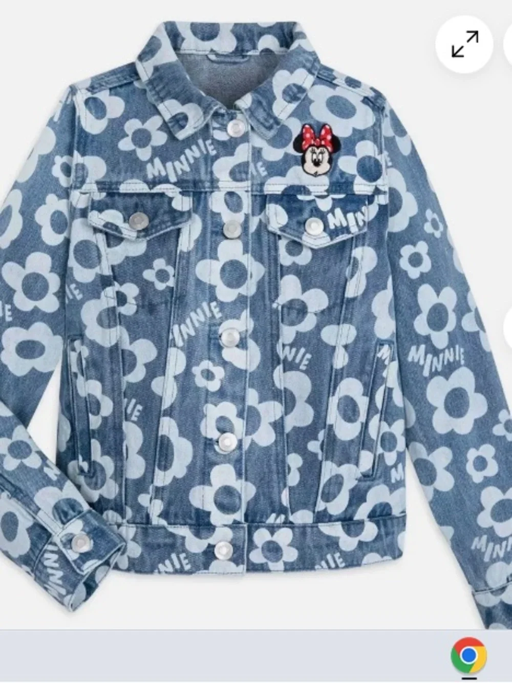 Disney Girls Minnie Mouse Denim Jacket Size M ( 7-8)