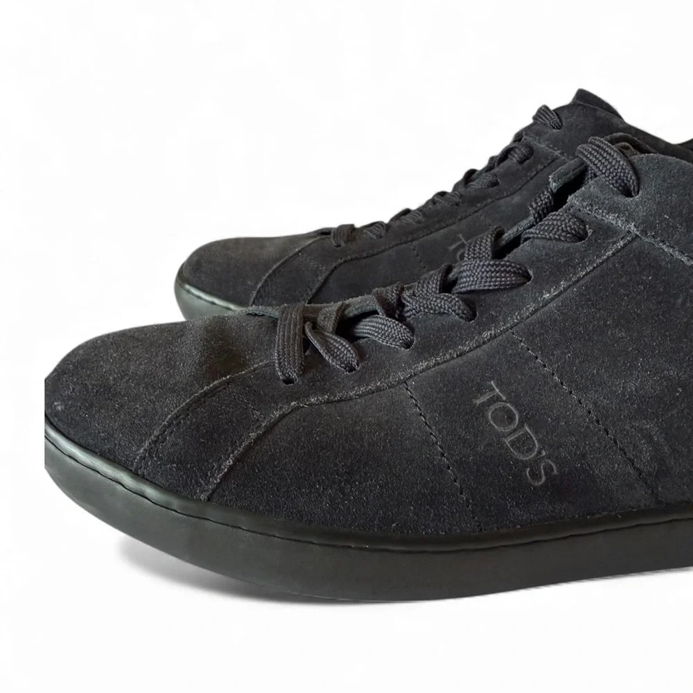 Luxury Tods Suede Leather Casual Shoe‎ Black Lace Up Sporty Size 11.5