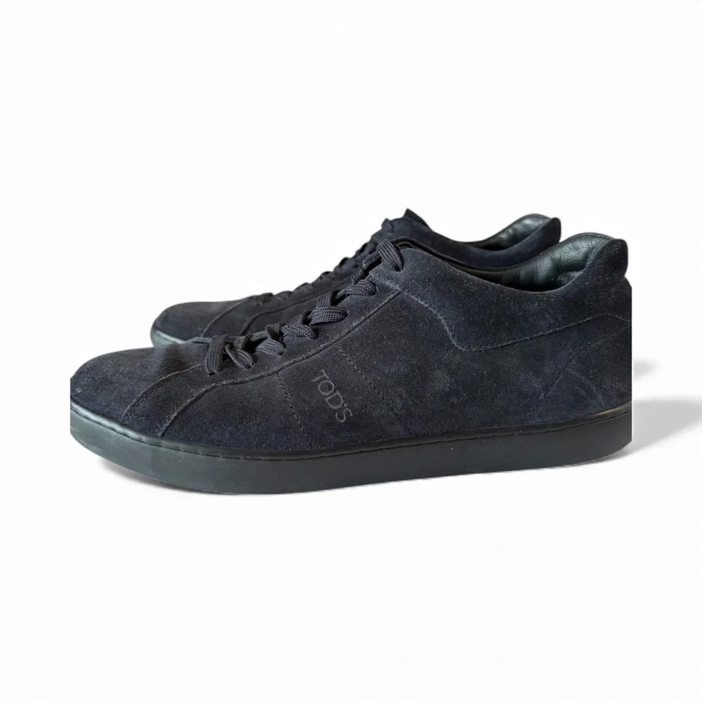 Luxury Tods Suede Leather Casual Shoe‎ Black Lace Up Sporty Size 11.5
