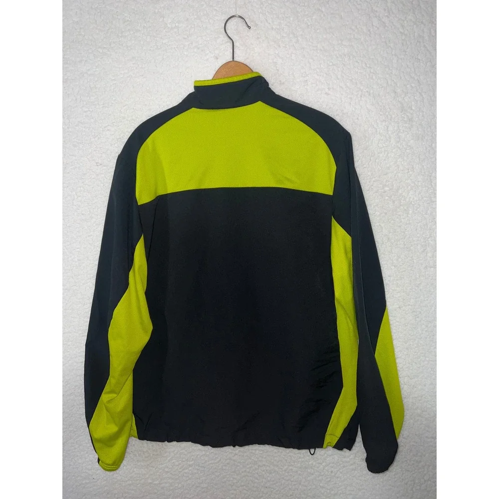Nike Dri-FIT Mens Quarter Zip Pullover Jacket Black Neon Green‎ Large Running