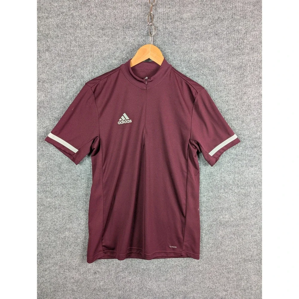 Adidas Climacool Mens Small Quarter Zip Training Shirt Maroon Soccer