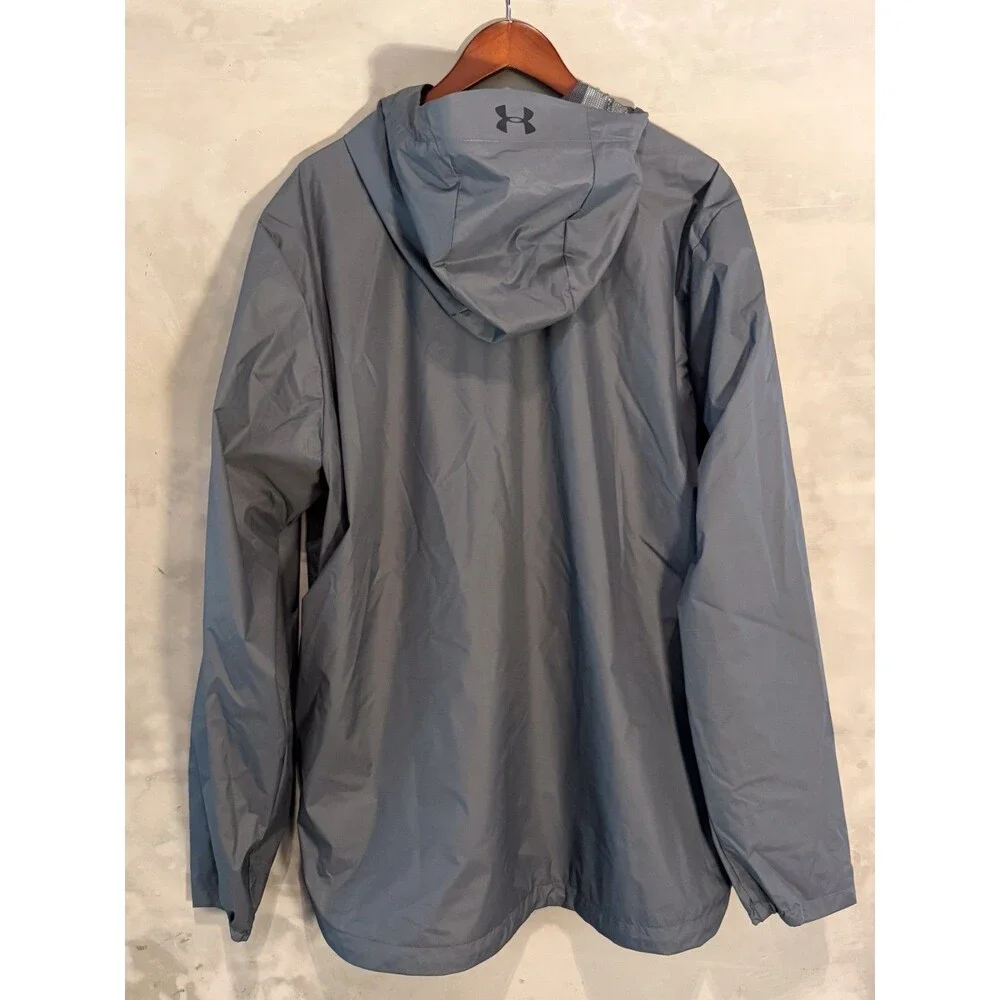 Under Armour Men's Storm Forefront Rain Jacket NWT Gray Hooded Waterproof XXL