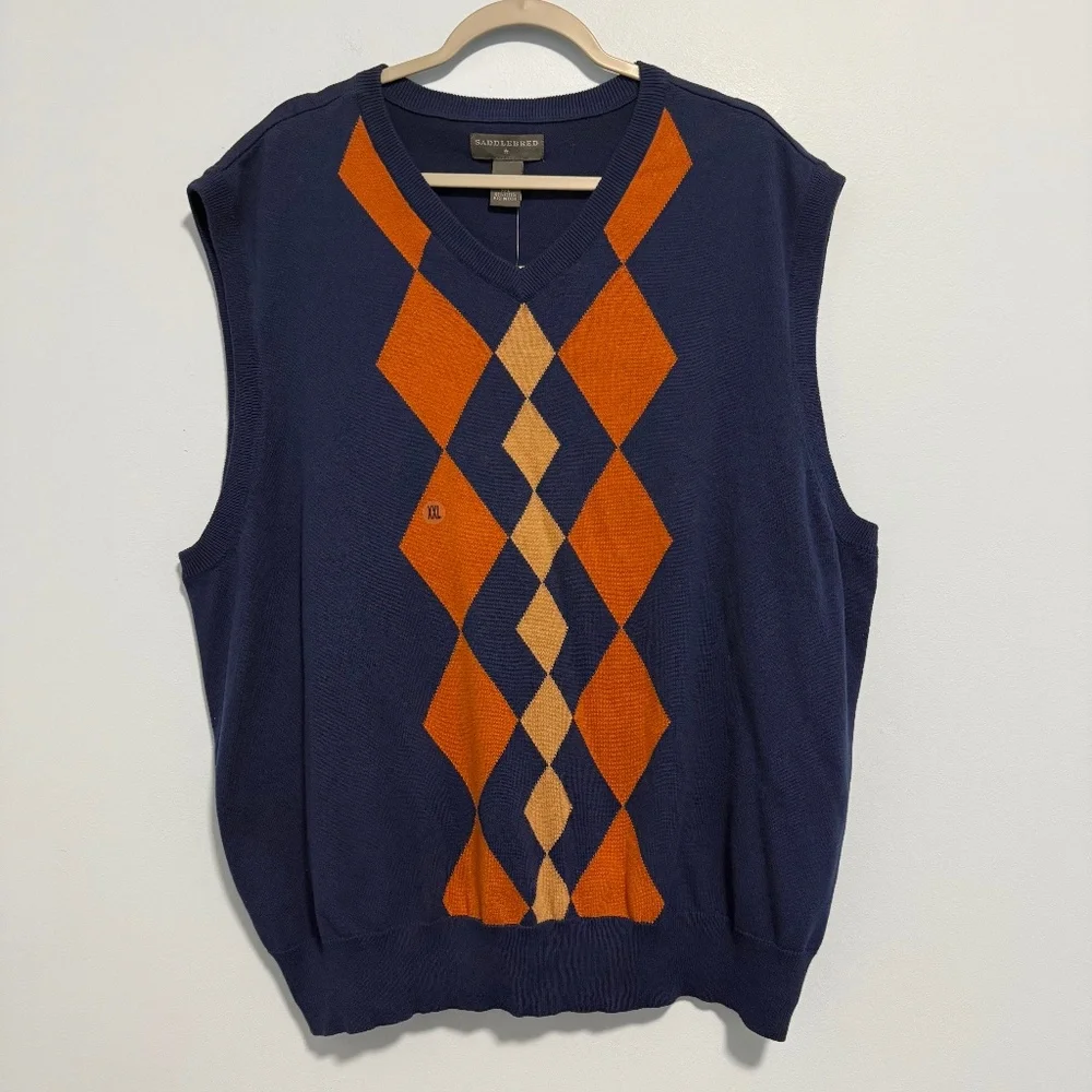 Saddlebred Men’s Plus Size XXL 100% Cotton Sleeveless V-neck‎ Vest